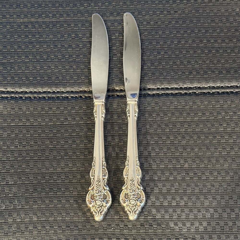 Oneida Community Cherbourg Stainless Hollow Sinner Knife Set of 2
